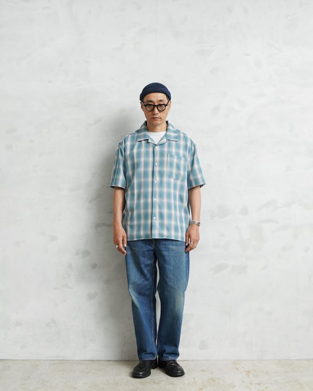 BIG MIKE ビッグマイク 102615531 レーヨン ミックス オンブレチェック S/S シャツ【Cx】【T】_1