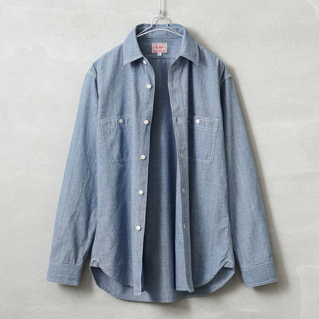 BIG MIKE ビッグマイク 102015300 シャンブレー クラシック L/S シャツ【Cx】【T】｜メンズファッション アメカジ シャンブレーシャツ 長袖シャツ カジュアル コットン トップス 定番 アメリカン ブランド おしゃれ_6