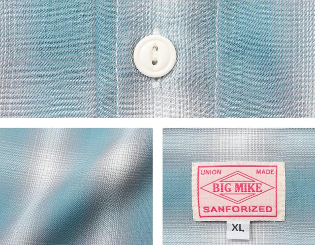 BIG MIKE ビッグマイク 102615013 レーヨン ミックス オンブレチェック スリッド L/S シャツ【Cx】【T】_9