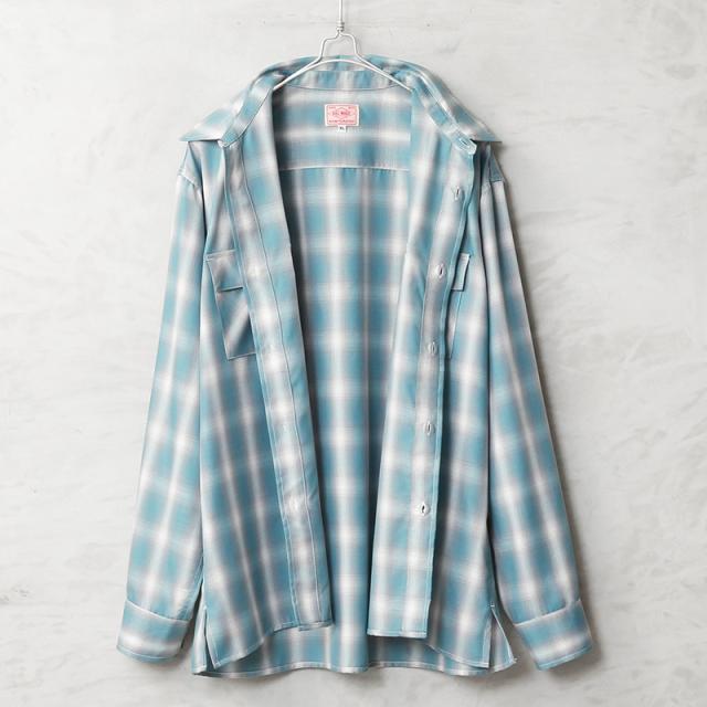 BIG MIKE ビッグマイク 102615013 レーヨン ミックス オンブレチェック スリッド L/S シャツ【Cx】【T】_6