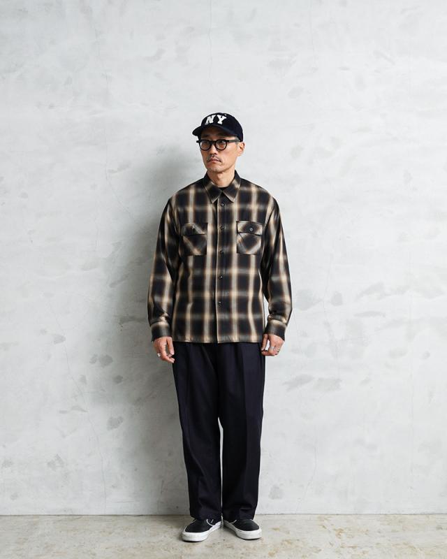BIG MIKE ビッグマイク レーヨン混 ミックス オンブレチェック スリッド L/S シャツ【Cx】【T】_1