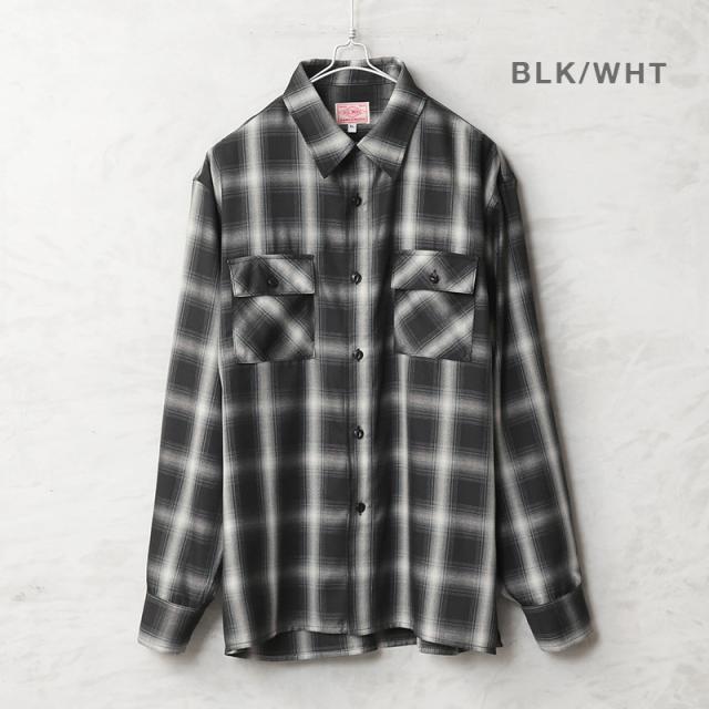 BIG MIKE ビッグマイク レーヨン混 ミックス オンブレチェック スリッド L/S シャツ【Cx】【T】_2