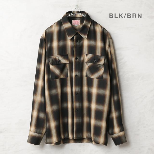 BIG MIKE ビッグマイク レーヨン混 ミックス オンブレチェック スリッド L/S シャツ【Cx】【T】_4
