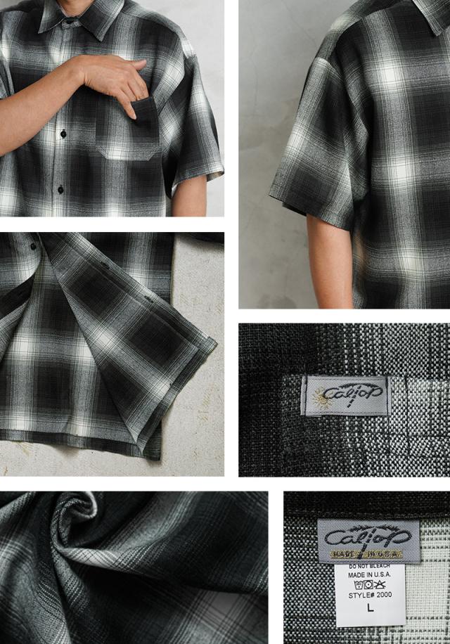 Cal Top キャルトップ CLTP2000S PLAID S/S SHIRT プラッド オンブレチェック シャツ MADE IN USA【T】【Cx】｜メンズ 半袖シャツ トップス 大きいサイズ ネルシャツ 柄シャツ カジュアル ブランド おしゃれ_13