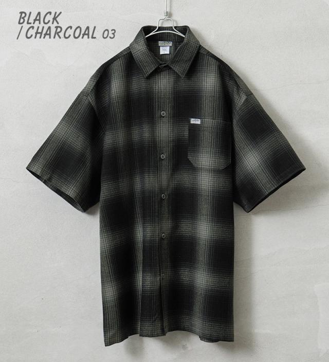 Cal Top キャルトップ CLTP2000S PLAID S/S SHIRT プラッド オンブレチェック シャツ MADE IN USA【T】【Cx】｜メンズ 半袖シャツ トップス 大きいサイズ ネルシャツ 柄シャツ カジュアル ブランド おしゃれ_3