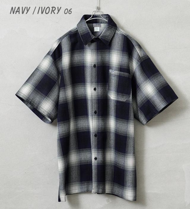 Cal Top キャルトップ CLTP2000S PLAID S/S SHIRT プラッド オンブレチェック シャツ MADE IN USA【T】【Cx】｜メンズ 半袖シャツ トップス 大きいサイズ ネルシャツ 柄シャツ カジュアル ブランド おしゃれ_5