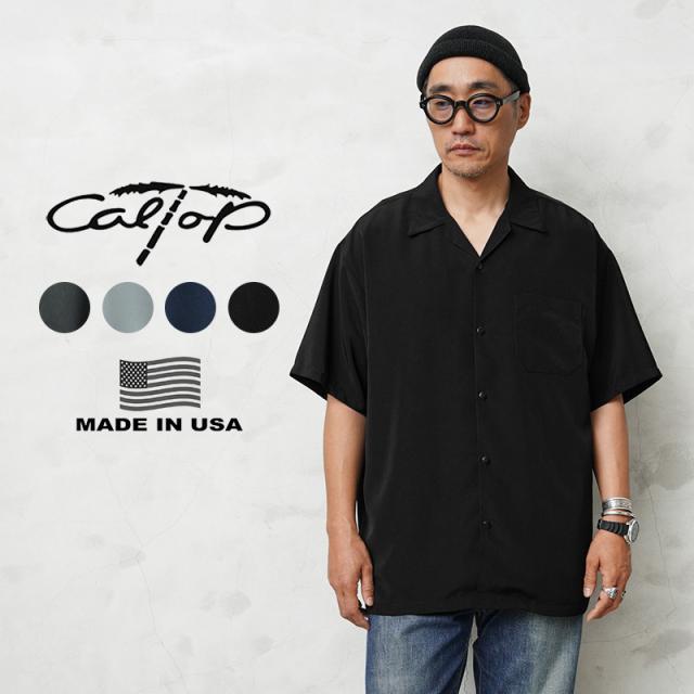 Cal Top キャルトップ CLTP3003 SOLID S/S SHIRT ソリッド オープンカラーシャツ MADE IN USA【T】｜メンズ 半袖シャツ トップス 開襟シャツ 無地 大きいサイズ カジュアル ブランド おしゃれ