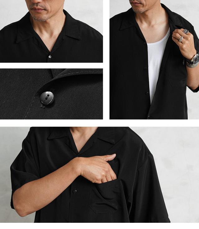 Cal Top キャルトップ CLTP3003 SOLID S/S SHIRT ソリッド オープンカラーシャツ MADE IN USA【T】｜メンズ 半袖シャツ トップス 開襟シャツ 無地 大きいサイズ カジュアル ブランド おしゃれ_9