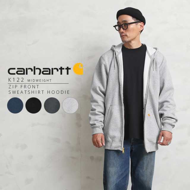 Carhartt カーハート K122 ミッドウェイト ジップフロント スウェットパーカー【T】｜メンズ アウター フーディー 大きいサイズ フルジッ