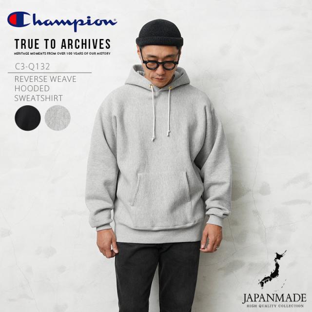 Champion チャンピオン C3-Q132 TRUE TO ARCHIVES リバースウィーブ フーデッドスウェットシャツ パーカー 日本製【Cx】【T】｜メンズ トップス 大きいサイズ ゆったり プルオーバー カジュアル ブランド おしゃれ