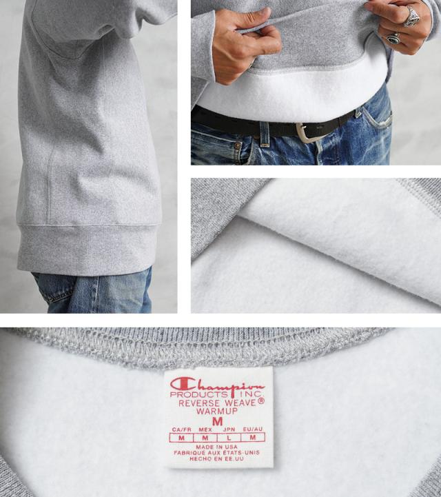 Champion チャンピオン C5-A001 リバースウィーブ クルーネック スウェットシャツ 12.5oz 赤タグ MADE IN USA【Cx】【T】｜メンズ アメカジ 裏起毛 アメリカ製 ヴィンテージ スポーツ アウトドア ストリート ウェア トレーナー