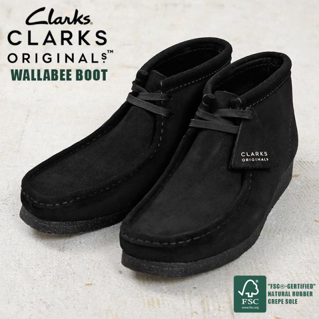 Clarks クラークス CLARKS ORIGINALS クラークス オリジナルズ Wallabee Boot ワラビーブーツ スエードレザー アンクルブーツ【T】【Sx】｜メンズ シューズ 靴 革靴 本革 チロリアン モカシン 黒 ブラック ブランド おしゃれ