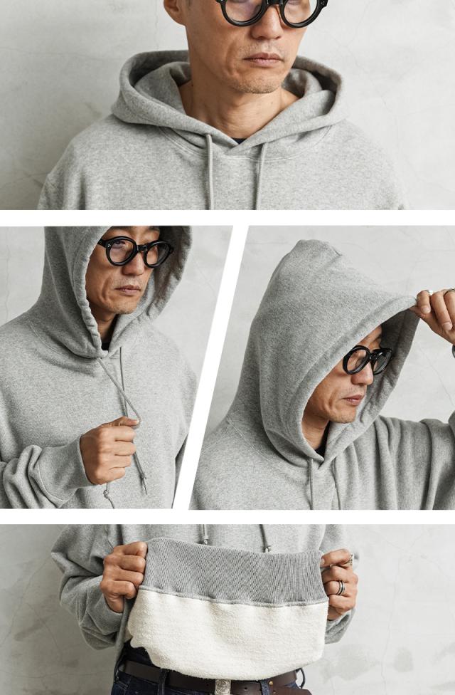 COTTON RESEARCH CLUB コットンリサーチクラブ JPC-005 Loopwheel Terry Hoodie スウェット フーディー 日本製【Cx】【T】｜COTTON RESEARCH CLUB コットンリサーチクラブ JPC-005 Loopwheel Terry Hoodie スウェット フーディー パーカー プルオーバー 国産_6