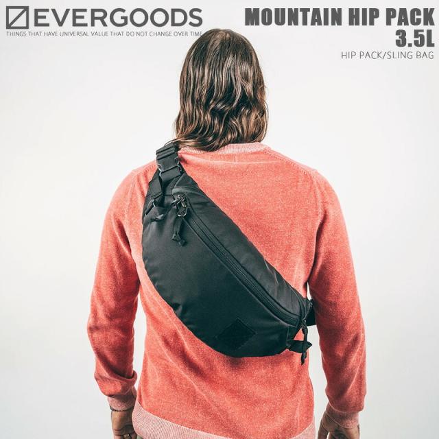 【メーカー取次】EVERGOODS エバーグッズ MOUNTAIN HIP PACK 3.5L マウンテンヒップパック / スリングバッグ BLACK【Cx】【R】｜ボディバッグ ウエストバッグ ショルダーバッグ 自転車 通勤 シンプル デザイン ナイロン おしゃれ ブランド