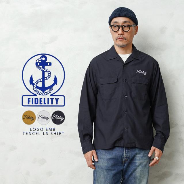 FIDELITY フィデリティ WO-25375006 LOGO EMB TENCEL LS SHIRT ロゴ エンブレム テンセル ロングスリーブ シャツ 日本製【Cx】【T】の通販は 11,088円