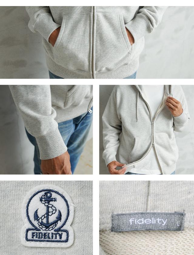 FIDELITY フィデリティ C-25775013 USA COTTON 1pt PATCH SWEAT ZIP ワンポイントパッチ ZIP パーカー【Cx】【T】｜メンズファッション ジップパーカー アメカジ USAコットン スウェットパーカー カジュアル_10