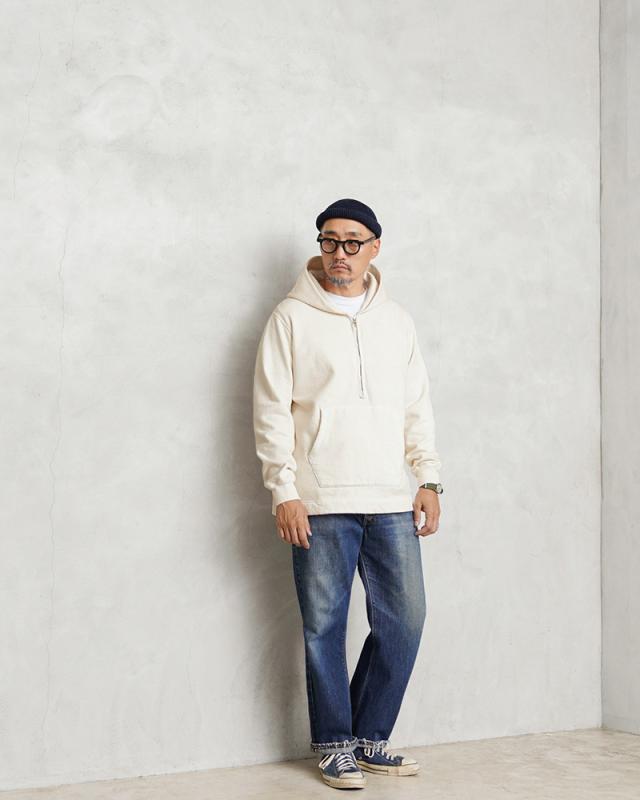 Good On グッドオン GOBW-1610 L/S Rough 1/2ジップ プルオーバー フードスウェットシャツ 日本製【Sx】【T】_13
