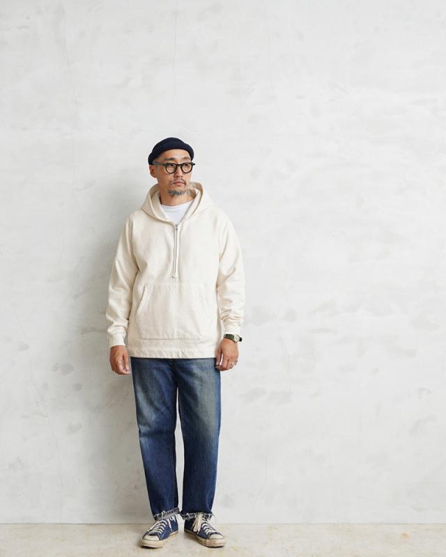 Good On グッドオン GOBW-1610 L/S Rough 1/2ジップ プルオーバー フードスウェットシャツ 日本製【Sx】【T】_1