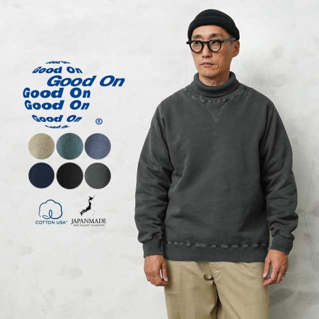 Good On グッドオン GOBW-2304 RIB NECK SWEAT リブネック スウェットシャツ 日本製【Sx】【T】