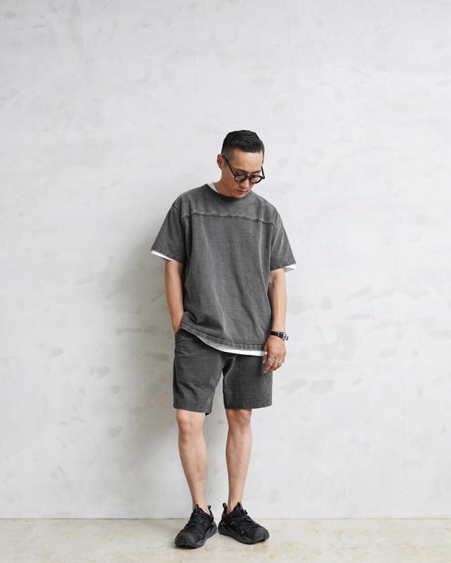 Good On グッドオン GOPT-1602 ヘビージャージー トラベル ショートパンツ 日本製【Sx】【T】｜メンズ ショーツ 半ズボン ハーフパンツ イージーパンツ 染め スウェット 無地 ウエストゴム 経年変化 ブランド おしゃれ_1