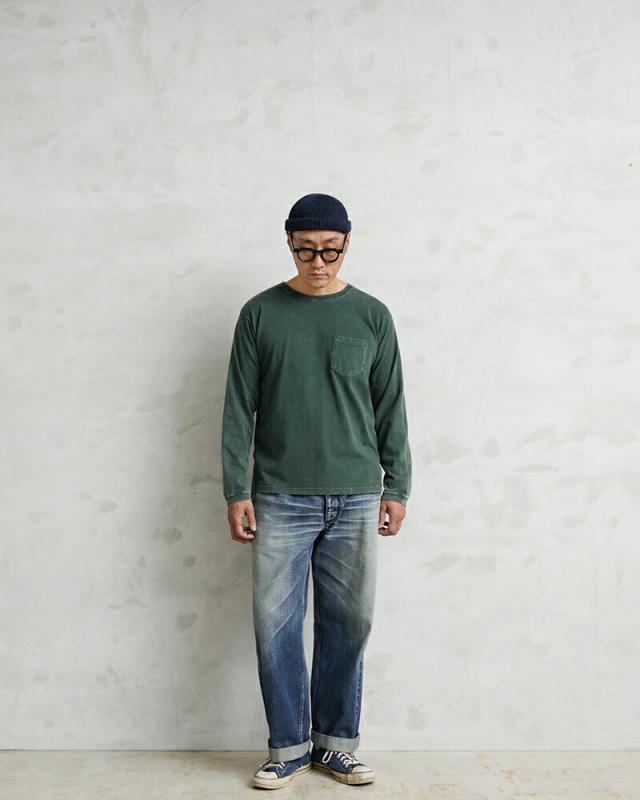 Good On グッドオン GOLT-1306VD L/S ポケット Tシャツ VINTAGE DYE 日本製【Sx】【T】｜メンズ トップス カットソー 長袖 ロンT ポケT 無地 大きいサイズ ゆったり ブランド おしゃれ_1