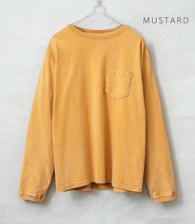 Good On グッドオン GOLT-1306VD L/S ポケット Tシャツ VINTAGE DYE 日本製【Sx】【T】｜メンズ トップス カットソー 長袖 ロンT ポケT 無地 大きいサイズ ゆったり ブランド おしゃれ_4