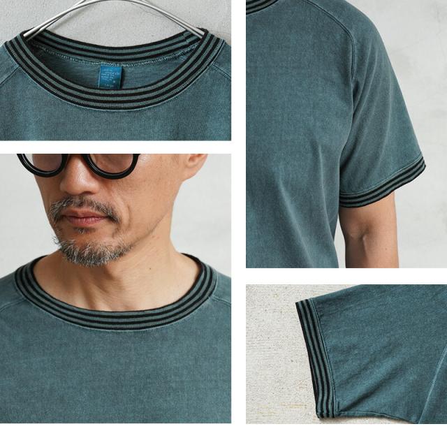 Good On グッドオン GOST-2404 S/S ストライプリブ Tシャツ 日本製【Sx】【T】【Cx】｜メンズ 半袖Tシャツ トップス パイピング 無地 大きいサイズ カジュアル レトロ ブランド おしゃれ_10