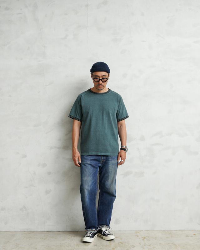 Good On グッドオン GOST-2404 S/S ストライプリブ Tシャツ 日本製【Sx】【T】【Cx】｜メンズ 半袖Tシャツ トップス パイピング 無地 大きいサイズ カジュアル レトロ ブランド おしゃれ_1
