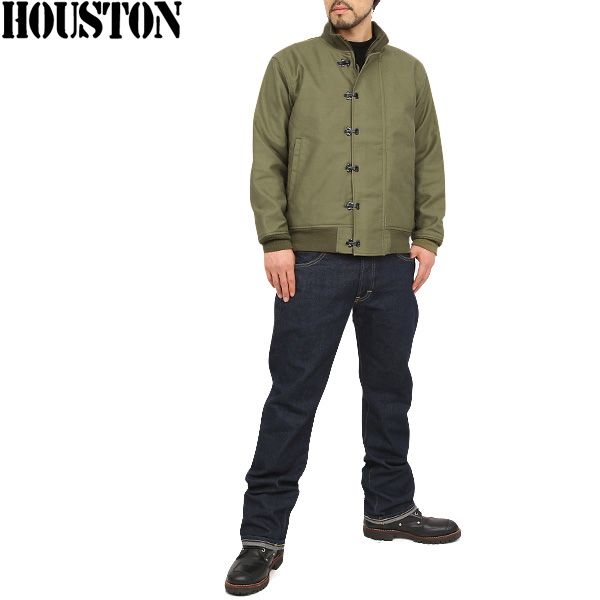 HOUSTON ヒューストン 5N-10FMOD U.S.NAVY N-10デッキジャケット【R】 ｜フックジャケット メンズ アメカジ ミリタリージャケット 海軍ジャケット ジャングルクロス 日本製 アウター
