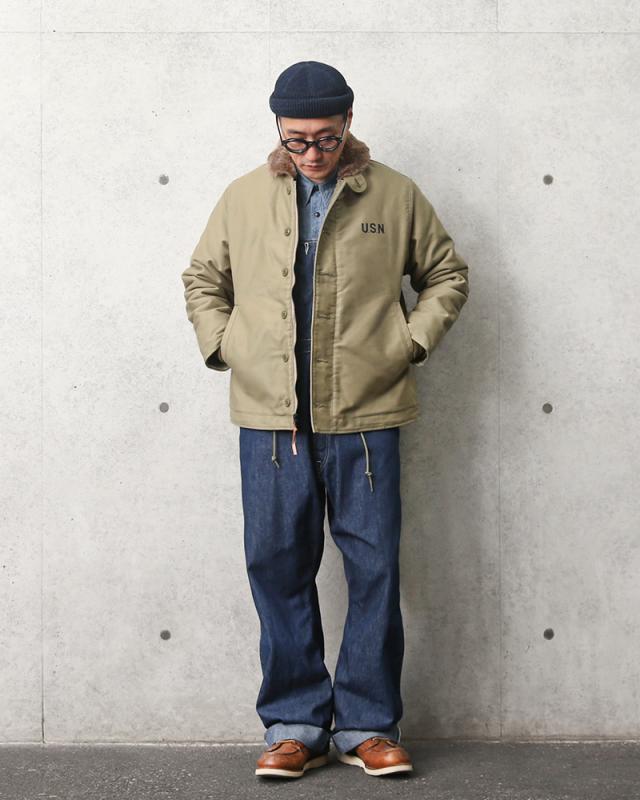 HOUSTON ヒューストン 5N-1XNO N-1デッキジャケット タイト・バックステンシル無し 日本製【R】｜ミリタリージャケット メンズ アウター ヴィンテージ ブランド おしゃれ 大きいサイズ カーキ ベージュ ブラック n1 米軍 バイク HOUSTON ヒューストン 5N-1XNO N-1デッキジャケット タイト・バック