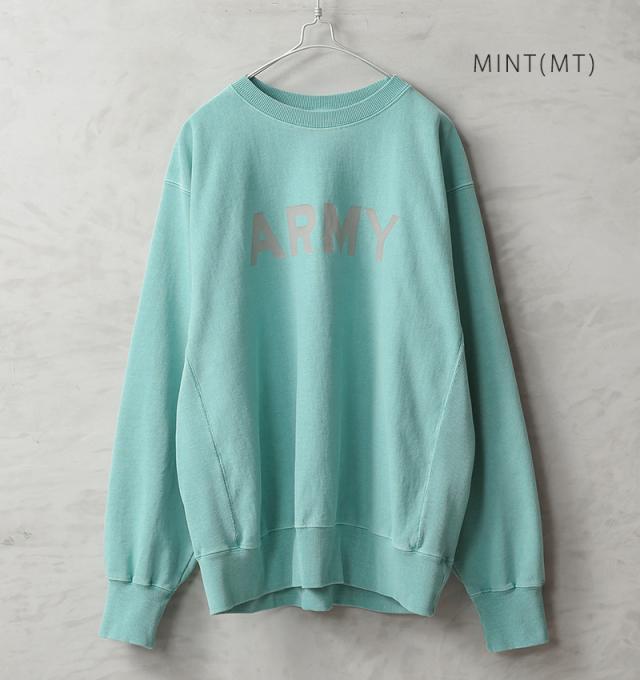 HOUSTON ヒューストン 22344 PIGMENT DYE ARMY プリント スウェット