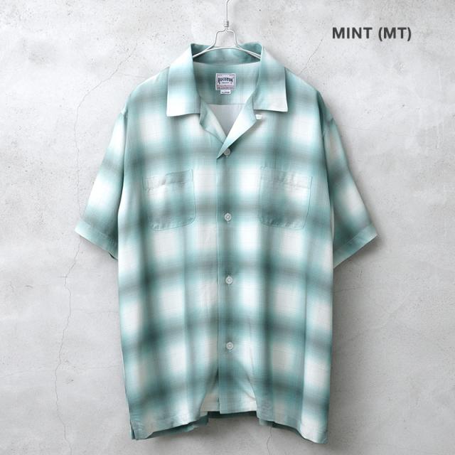 HOUSTON ヒューストン 41187 OMBRE S/S CHECK SHIRT オンブレチェック