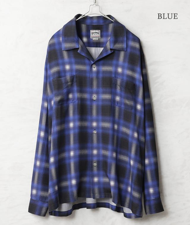 HOUSTON ヒューストン 41284 OMBRE CHECK L/S SHIRT オンブレー チェック シャツ【R】_3