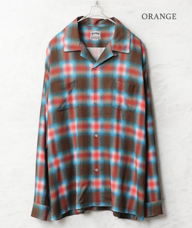 HOUSTON ヒューストン 41284 OMBRE CHECK L/S SHIRT オンブレー チェック シャツ【R】_4