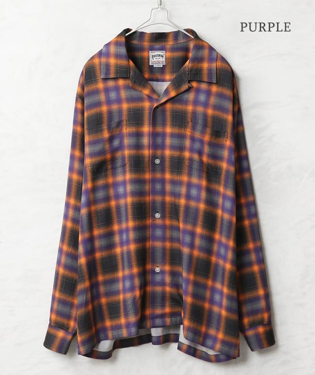 HOUSTON ヒューストン 41284 OMBRE CHECK L/S SHIRT オンブレー チェック シャツ【R】_8