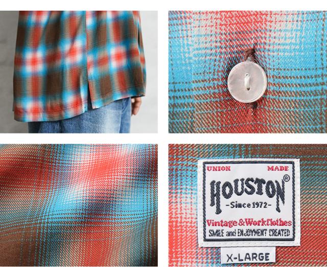 HOUSTON ヒューストン 41285 OMBRE CHECK S/S SHIRT オンブレー チェック シャツ【R】_13