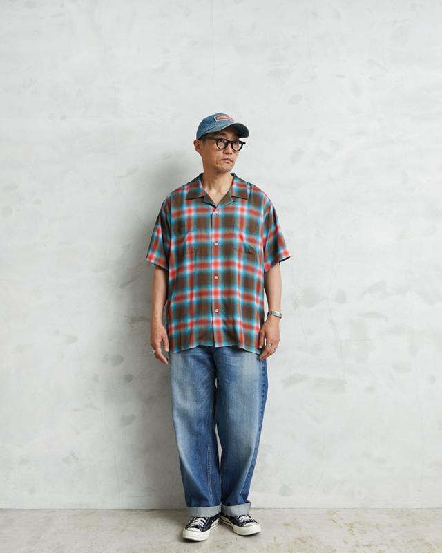 HOUSTON ヒューストン 41285 OMBRE CHECK S/S SHIRT オンブレー チェック シャツ【R】_1