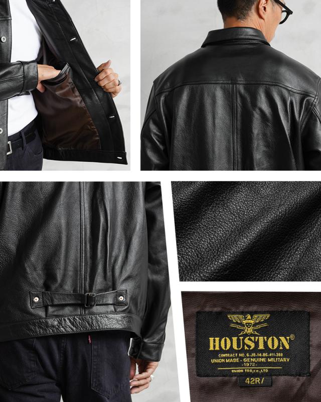 ヒューストン牛革レザージャケット HOUSTON ヒューストン 8215 カウレザートラックジャケット 1st