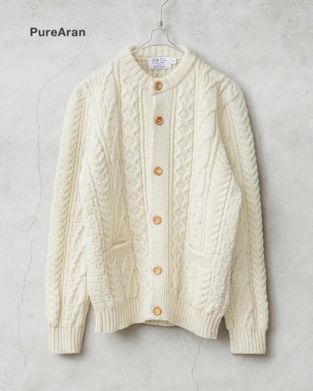 KERRY WOOLLEN MILLS ケリーウーレンミルズ KW-0005 アランケーブル カラーレス カーディガン MADE IN ENGLAND【Sx】【T】_3