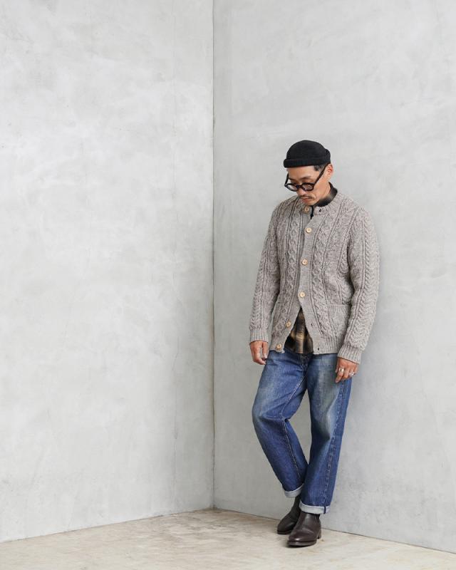 KERRY WOOLLEN MILLS ケリーウーレンミルズ KW-0005 アランケーブル カラーレス カーディガン MADE IN ENGLAND【Sx】【T】_7