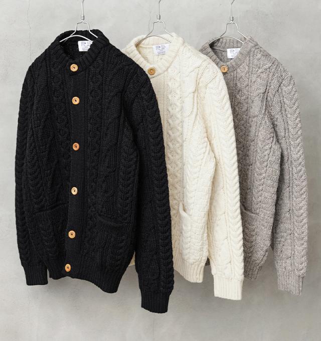 KERRY WOOLLEN MILLS ケリーウーレンミルズ KW-0005 アランケーブル カラーレス カーディガン MADE IN ENGLAND【Sx】【T】_8