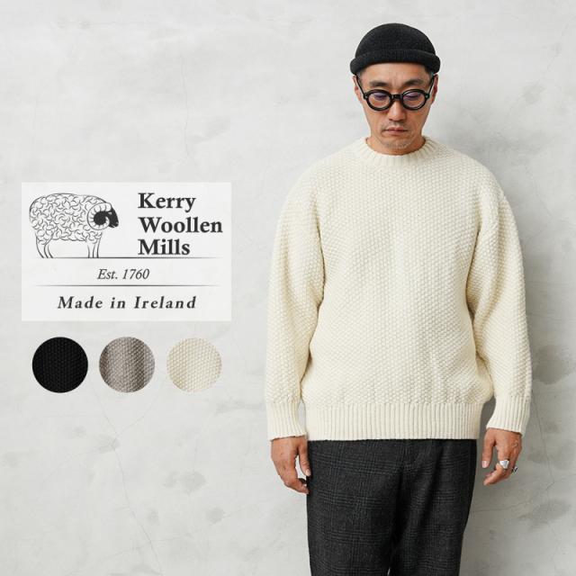 KERRY WOOLLEN MILLS ケリーウーレンミルズ KW-0040 モスステッチ クルーネック セーター RELAX MADE IN IRELAND【Sx】【T】