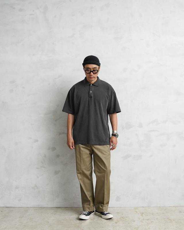 LOS ANGELES APPAREL ロサンゼルスアパレル 18412GD 6.5oz ガーメントダイ ショートスリーブ ポロシャツ MADE IN USA【T】｜メンズ トップス 無地 大きいサイズ 半袖 ビッグサイズ アメリカ製 ブランド おしゃれ