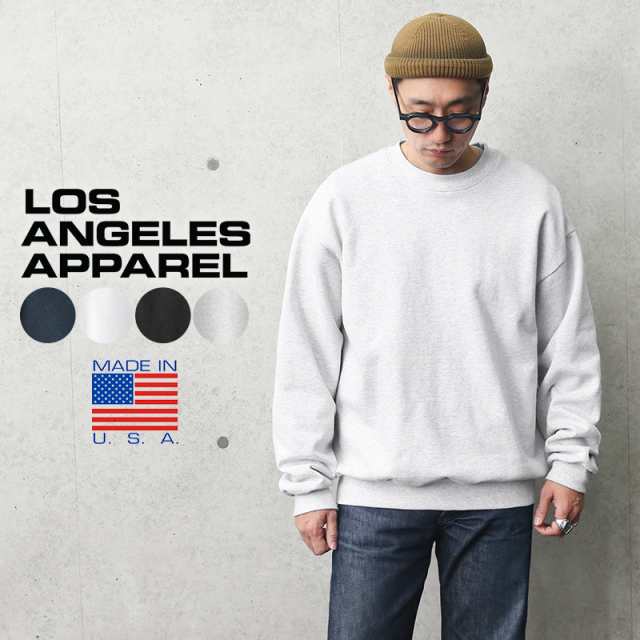 LOS ANGELES APPAREL ロサンゼルスアパレル HF07 14oz ヘビーフリース クルーネック プルオーバー スウェットシャツ MADE IN USA【T】｜