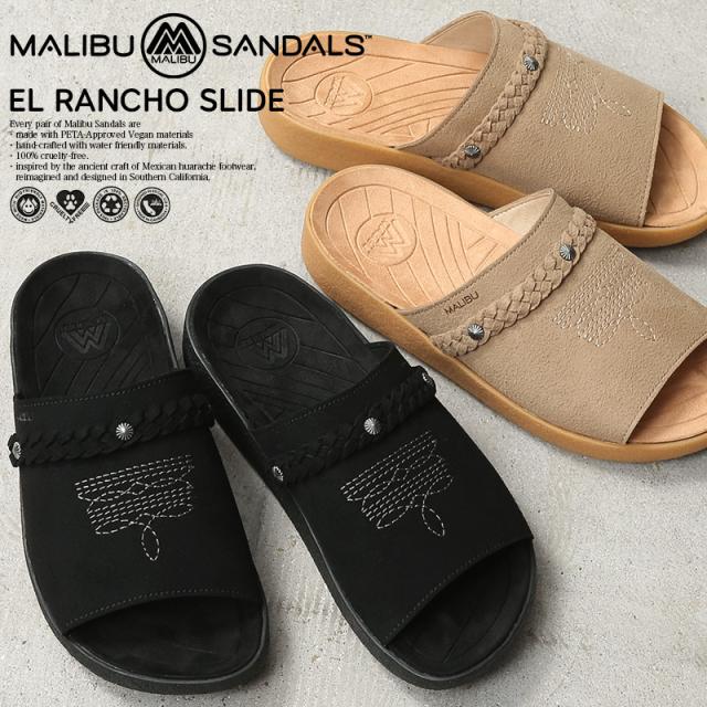 MALIBU SANDALS マリブサンダルズ MS12 EL RANCHO SLIDE スライド サンダル【Cx】【T】｜メンズ レディース ビーチサンダル シャワーサンダル カジュアル ブラック ホワイト アウトドア