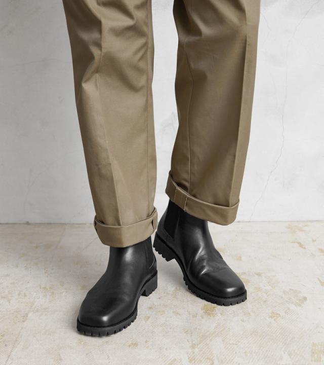 molle shoes モールシューズ MLS210301-10 SQUARE TOE SIDE GORE BOOTS スクエアトゥ サイドゴア ブーツ【T】【Cx】｜レザーシューズ 革靴 メンズ レディース 本革 シンプル ビブラムソール Vibram