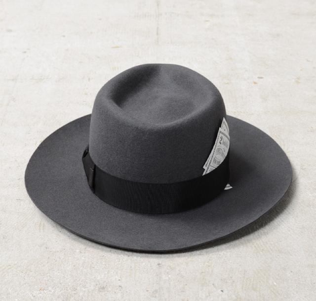 Mr.fatman ウールフェルトハット グレー リボン付き Mr.fatman ウールフェルトハット グレー リボン付き Mr.fatman ウール