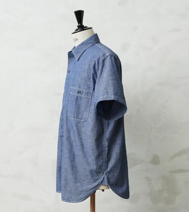 orSlow オアスロウ 01-V8170 CHAMBRAY WORK SHIRTS S/S シャンブレーシャツ RELAX FIT 日本製【Cx】【T】｜トップス メンズ レディース 半袖シャツ ワークシャツ 無地 春夏 カジュアル アメカジ ブルー コットン リラックス_7