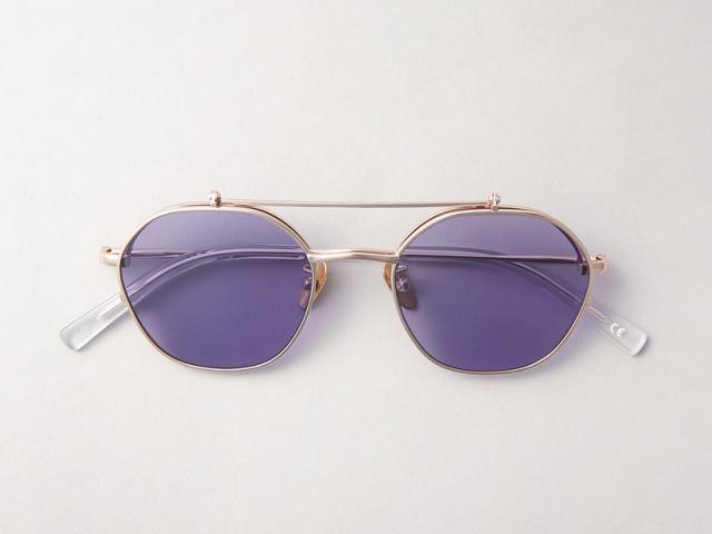 OWN オウン OW-17FL-GD-PL #17 FLIP-UP GOLD / PURPLE チタン メタルフレーム 多角形×ツーブリッジタイプ フリップアップ サングラス【Cx】【T】_5
