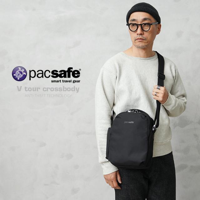 pacsafe パックセーフ 61110 V ツアークロスボディ / ショルダーバッグ【T】｜メンズ 防犯 旅行用 通勤 防水 撥水 タブレット収納 サステナブル デイリーユース 自転車 デザイン おしゃれ